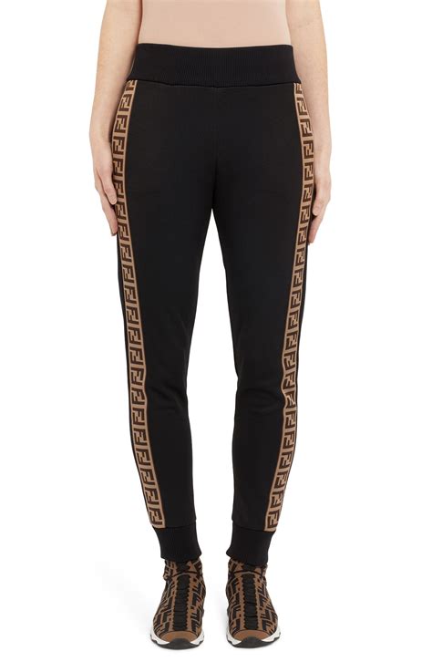 fendi logo stripe track pants|FENDI Logo Stripe Track Pants .